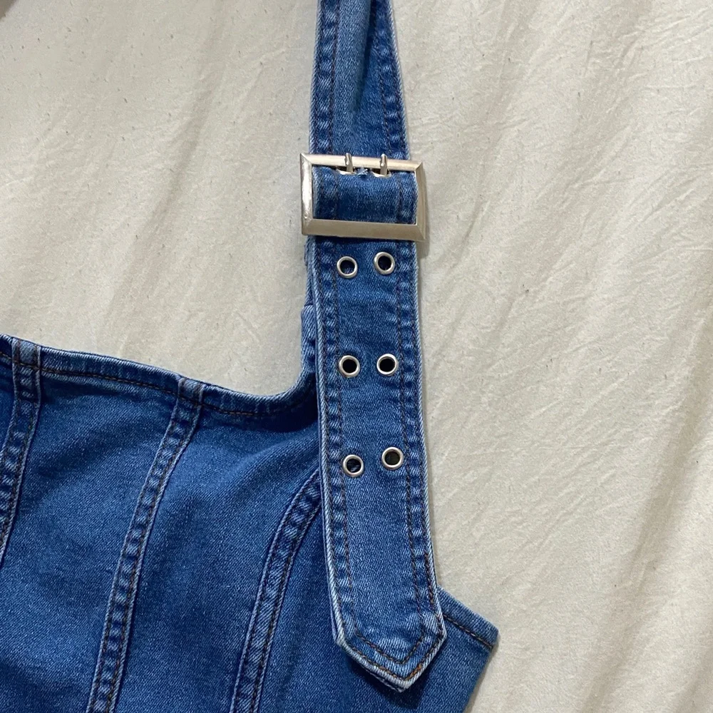 Blue Denim Crop Top - Picture 5 of 5